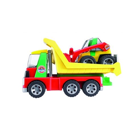 bruder roadmax transporter with skid steer loader|Bruder Toys ROADMAX Construction Transporter Truck with .